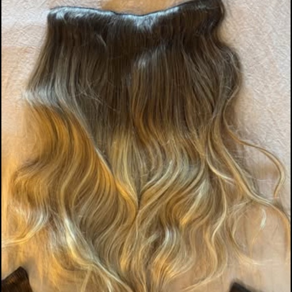 Brown and Cream Wavy Hair Extensions